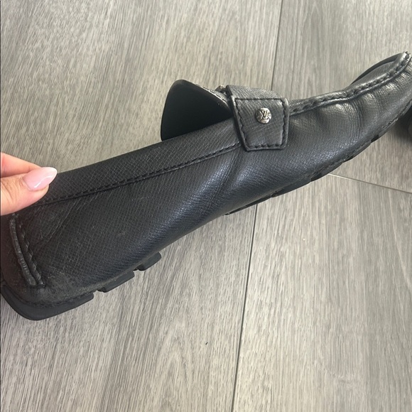 Louis Vuitton Black Leather Loafers with Silver Accent - Picture 6 of 17